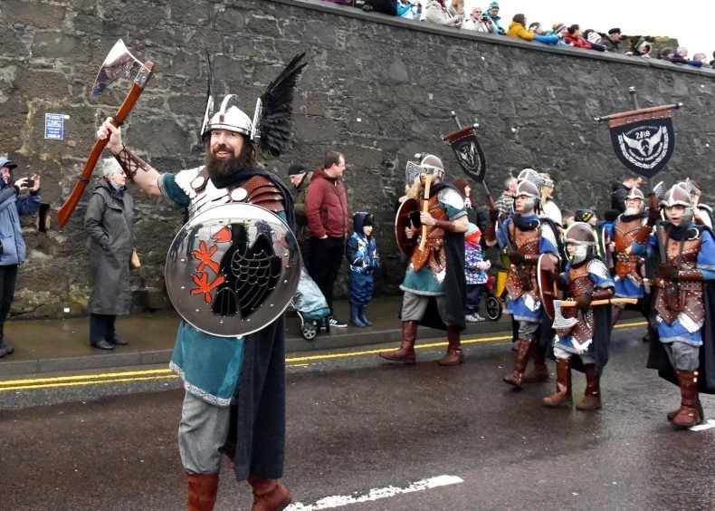 Shetland - Up Helly Aa - 2018 - Tuesday morning - The parade.
Picture by COLIN RENNIE  January 30, 2018.