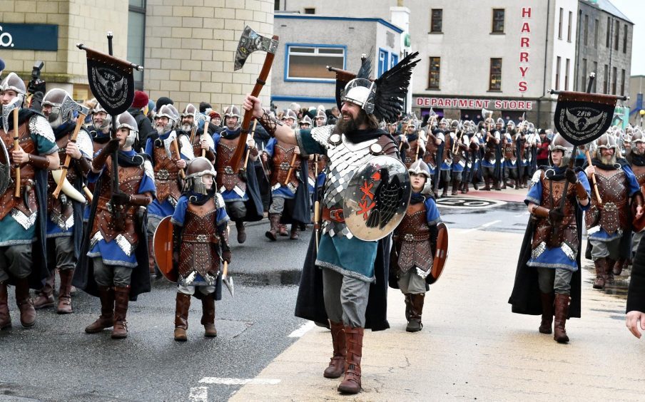 Shetland - Up Helly Aa - 2018 - Tuesday morning - The parade.
Picture by COLIN RENNIE  January 30, 2018.