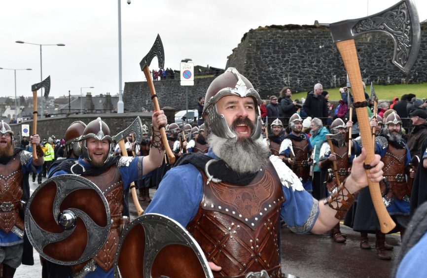 Shetland - Up Helly Aa - 2018 - Tuesday morning - The parade.
Picture by COLIN RENNIE  January 30, 2018.
