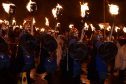 The 2018 torch parade followed by the burning of the galley.