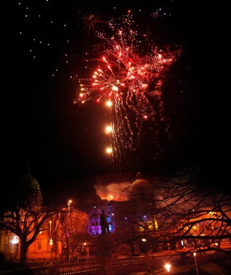 The fireworks at HMT. 
Picture by Jim Irvine