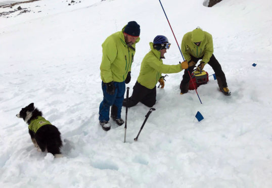 The Lochaber Mountain rescue team during the search for a missing climber on Ben Nevis.