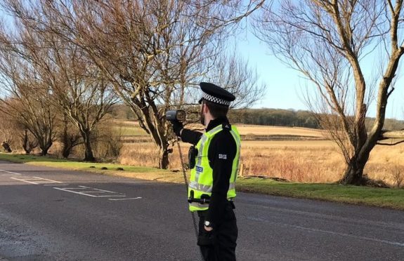 PC Kerr Baptie carrying out speed checks.