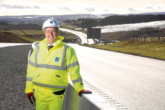 Economy Secretary Keith Brown on a visit to the AWPR near Aberdeen yesterday

Picture issued on behalf of Transport Scotland and is free to use