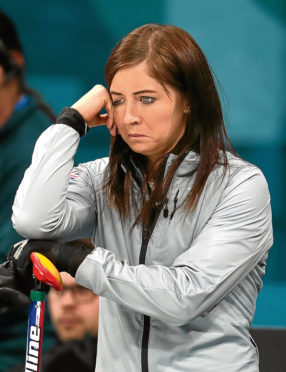 Great Britain skipper Eve Muirhead during the Women's Semi-Final against Sweden at the Gangneung Curling Centre during day fourteen of the PyeongChang 2018 Winter Olympic Games in South Korea. PRESS ASSOCIATION Photo. Picture date: Friday February 23, 2018. See PA story OLYMPICS Curling. Photo credit should read: Mike Egerton/PA Wire. RESTRICTIONS: Editorial use only. No commercial use