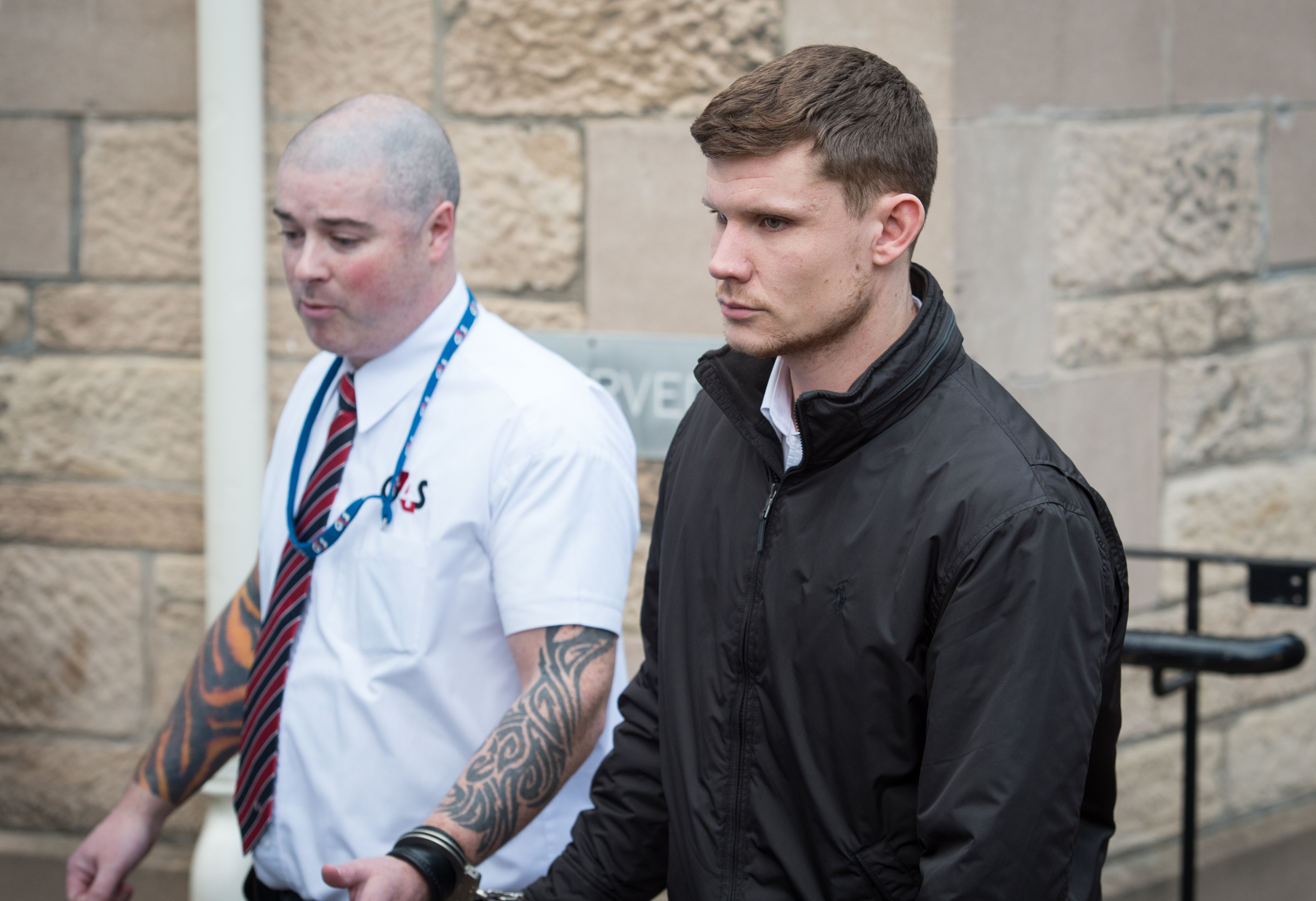 Alistair Mackintosh, pictured right, leaving Elgin Sheriff Court.