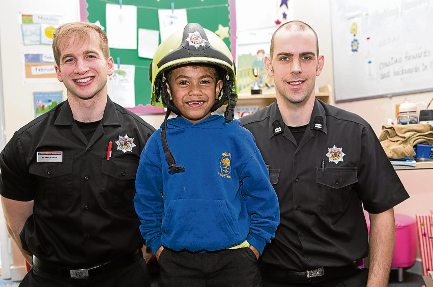 Pupils learn about the fire service