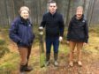 Mary Stelmach, chairwoman of Balloch Riders' Access Group, Moray MP Douglas Ross and vice-chairwoman Liz Jones in Balloch Wood.