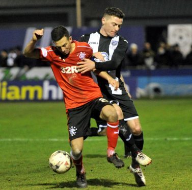 Gary Harris in action when Fraserburgh played Rangers in the 2017-18 Scottish Cup