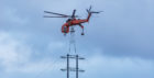 This is the Erickson Air Crane Helicopter lifting an Electricity Pylon from the Bafor and Beatty Storage Yard near Keith, Moray to set in place for the new Electricity Line. Photographed on 2 February 2018 by Brian Smith, Jasperimage, Tel 07917 848 732