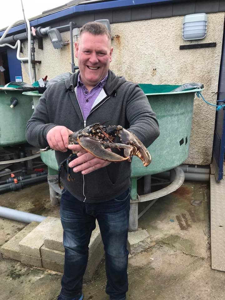 Fisherman James Wilson with the lobster.