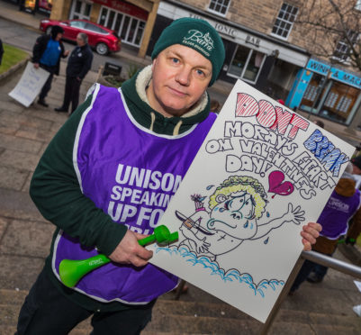 Moray Unison member Ewan McNeil opposed the cuts last year at a protest