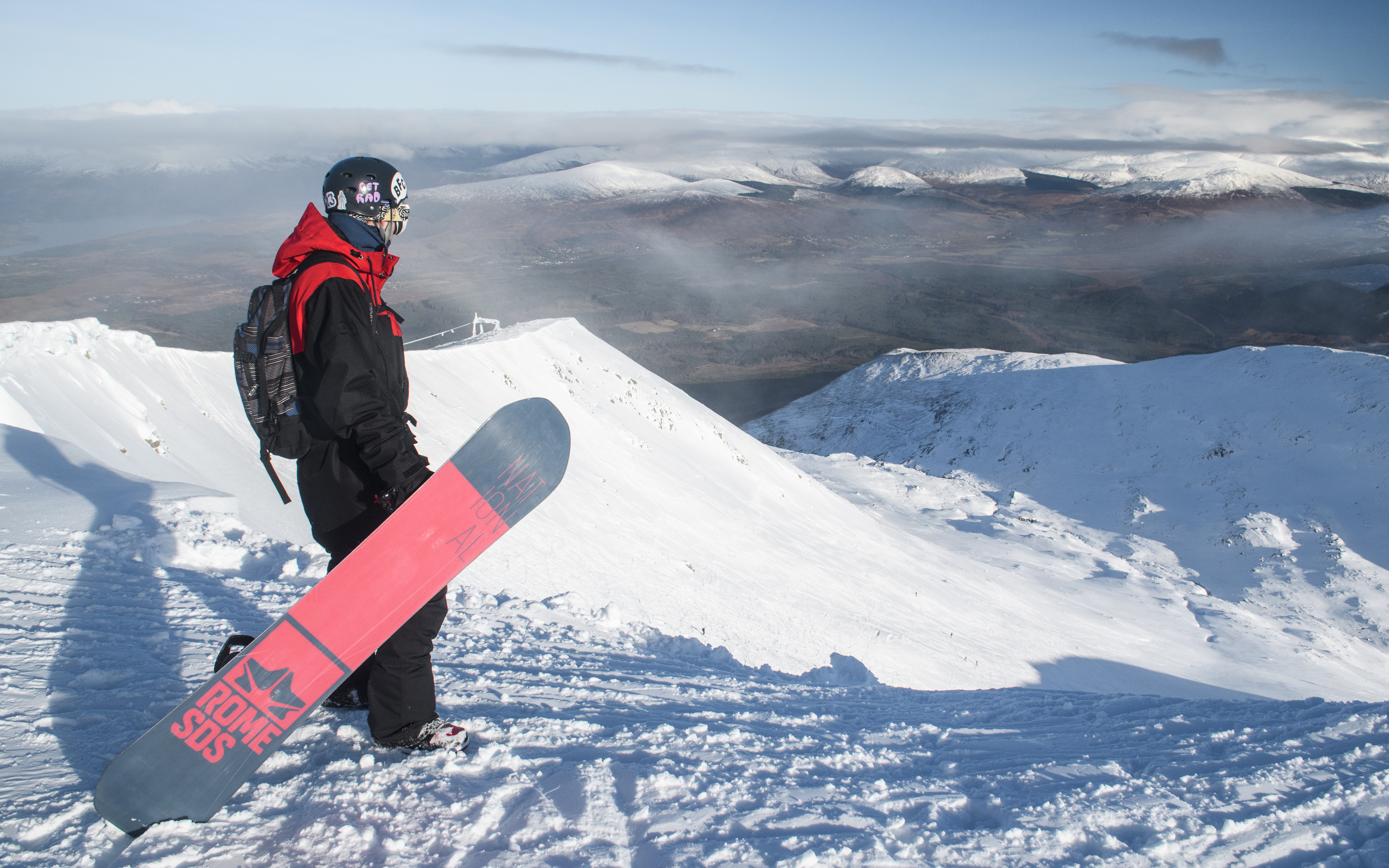 Snowboarder Rhys Crilley from Glasgow, peering into the Back Corries at Nevis Range, Scotland.
Picture: Steven McKenna Photography