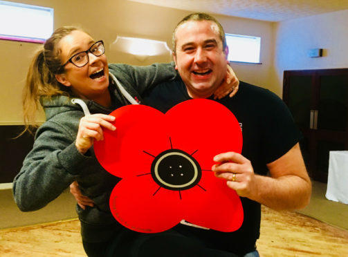 Proud military wife Claire Bellshaw, whose husband Mark serves with 3 SCOTS, gets to grips with dance partner Craig Beveridge as the two gear up for next months inaugural Come Dancing with Poppyscotland event at the Macdonald Drumossie Hotel.
