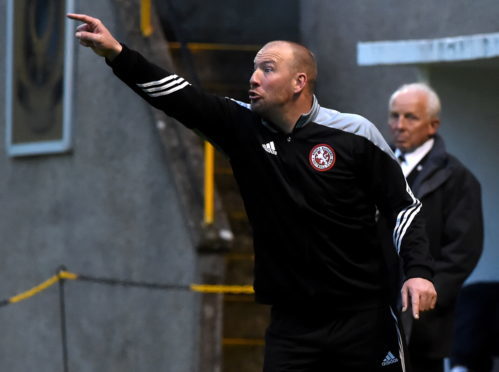 Ross Tokely during his time in charge of Brora Rangers. Image: Kenny Elrick/DC Thomson.