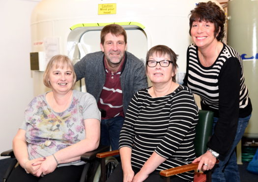 Pictured at the MS Therapy Centre are Evelyn Watt, Scott McKenzie and Lesley McDonald. who are all travelling to Mexico for HSCT (Hematopoietic Stem Cell Therapy).
Also pictured is Pam Barclay (far right) who has previously had the treatment.   
Picture by Kami Thomson.