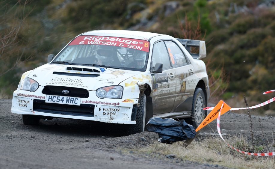 Quintin Milne of Banchory and Sean Donnelly of Elgin in their Subaru who finished second.