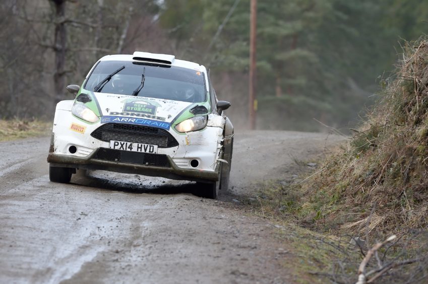 Donnie Macdonald and Andrew Falconer, both of Inverness who finished third in their Ford Fiesta.