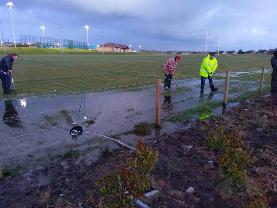 Peterhead rugby officials battle flooded pitch