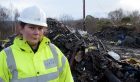 SEPA FLY TIPPING 1/2/18  Cath MacDowell of SEPA with the untidy mess of fly-tipping at Camghael near Fort William. PICTURE IAIN FERGUSON, THE WRITE IMAGE