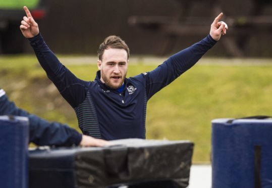 Scotland's Stuart Hogg having fun in training.