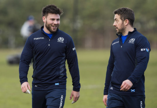 Scotland's Ali Price (left) with Greig Laidlaw.