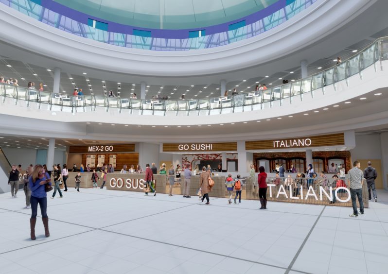 The plans would allow much more open space where the current food court is