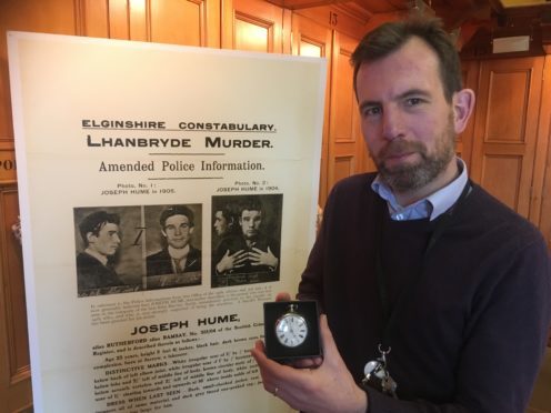 Phil Astley with the watch which was at the centre of a 1907 murder