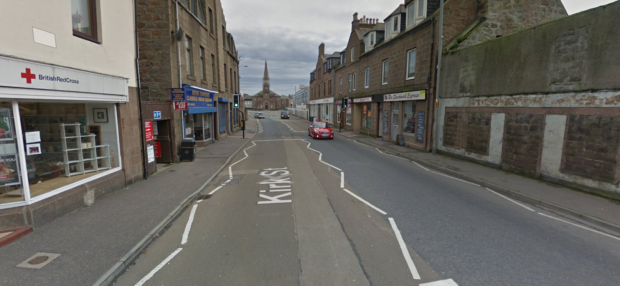 The incident happened in Peterhead's Kirk St