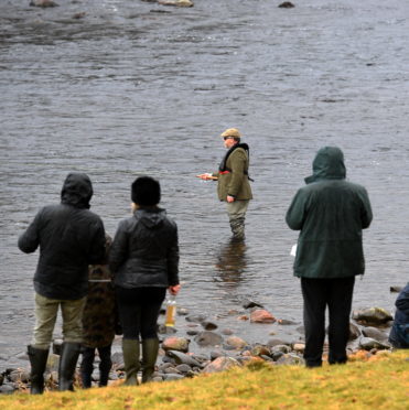 The official opening of the River Dee season at Banchory Lodge.
Pictured is Andrew Flitcroft, editor of Trout and Salmon casting.
Picture by Chris Sumner.