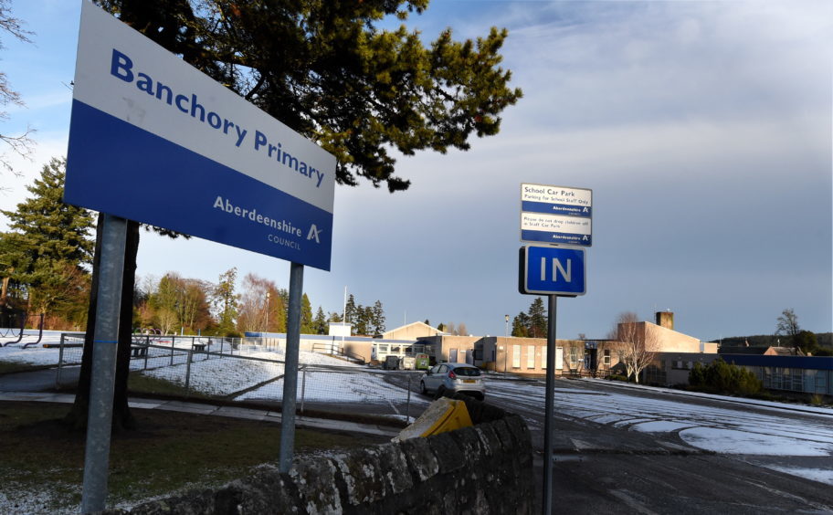 Locator of Banchory primary school, Banchory where vandals smashed in some windows. 
Picture by Jim Irvine  13-2-18