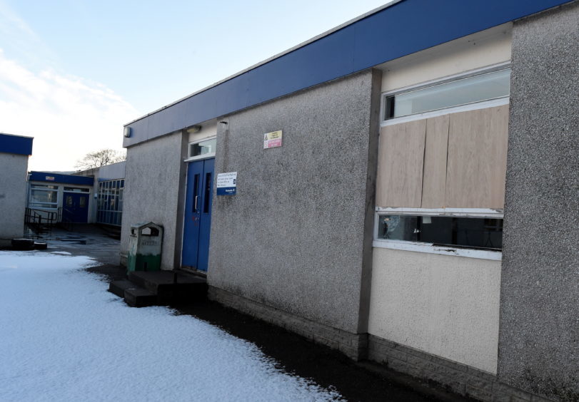 Locator of Banchory primary school, Banchory where vandals smashed in some windows. 
Picture by Jim Irvine  13-2-18