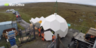 Met Office radar dish lifted into place in Lewis