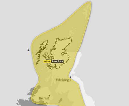 The Met Office warning is in place until midday.