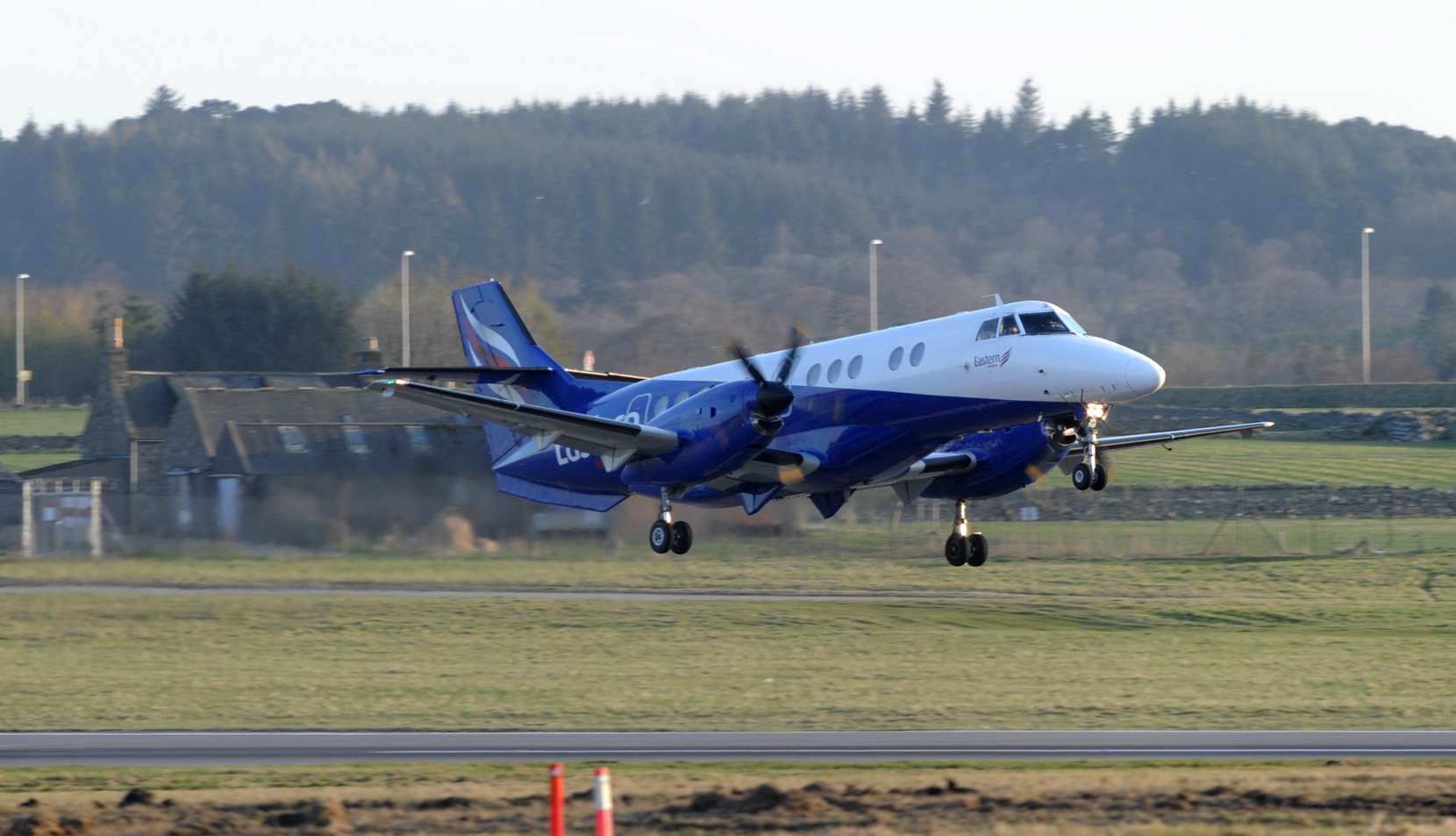 An Eastern Airways plane at Aberdeen Airport.