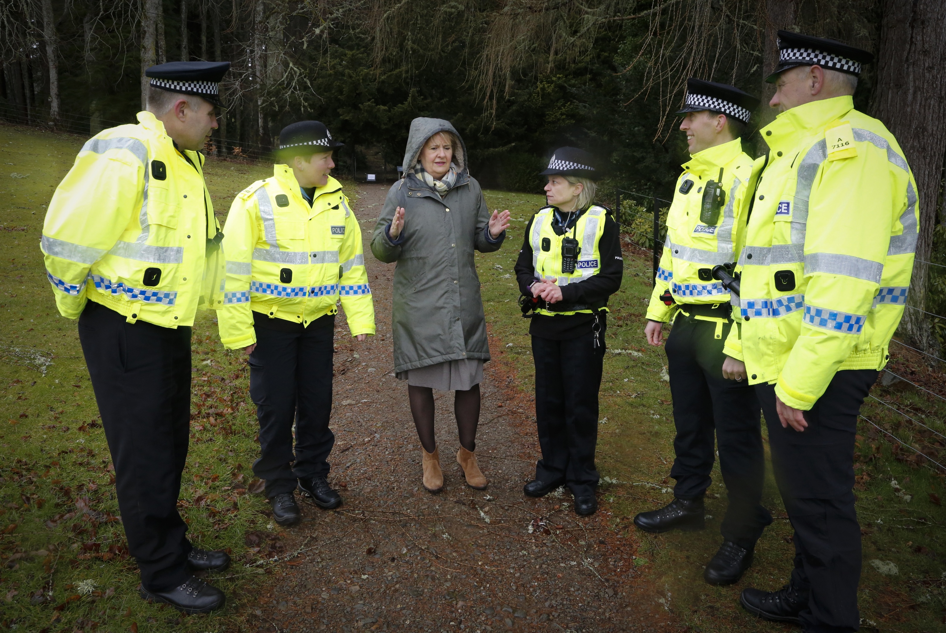 Roseanna Cunningham with a team of Wildlife Special Constables