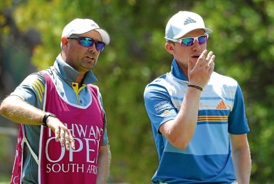 Connor Syme of Scotland looks on during the first round of the Tshwane Open at Pretoria Country Club.