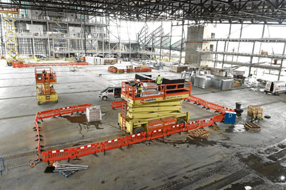 Work continues on the new AECC in Aberdeen as the building programme passes the halfway stage.
Picture by Colin Rennie.