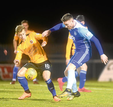 Harry Paton in action for Stenhousemuir.