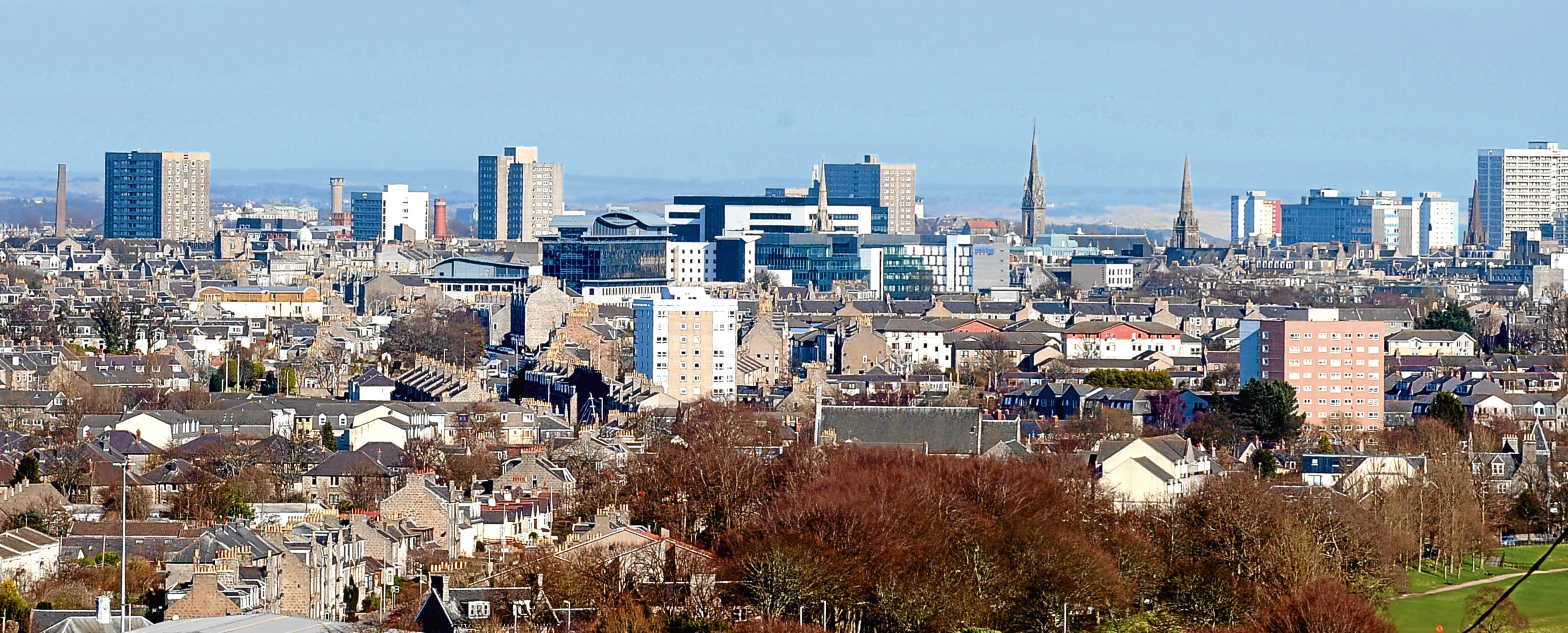 Stock - Aberdeen cityscape city scape view - looking from Bridge of Dee towards the city centre.

Picture by Simon Walton.