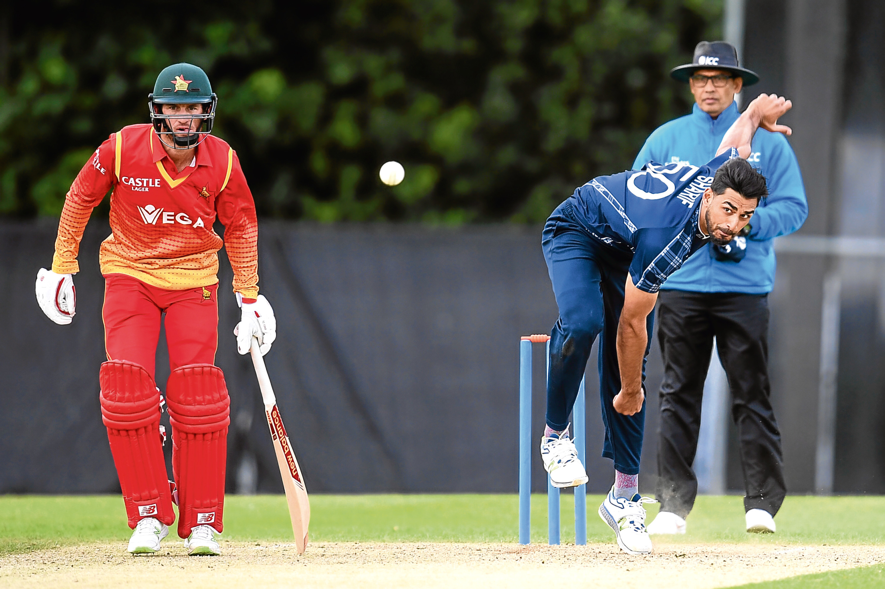 15/06/17
 SCOTLAND CRICKET v ZIMBABWE 
 THE GRANGE - EDINBURGH
 Scotland's Safyaan Sharif in action.