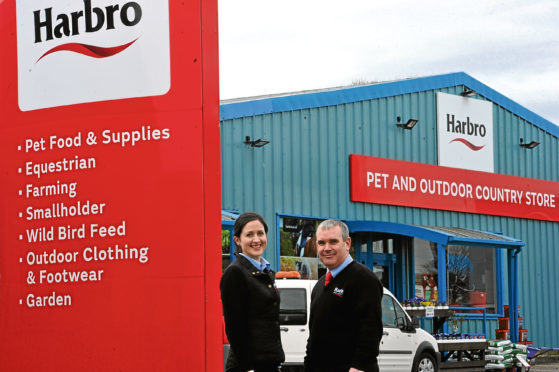 Elizabeth Patterson, store sales manager and John Allison, retail support manager, at the Harbro Elgin store.