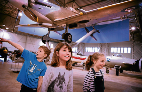 A Spitfire takes pride of place at the new hangar at the Museum of Flight, in East Fortune