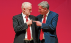 Jeremy Corbyn, left, and Scottish Labour leader Richard Leonard.