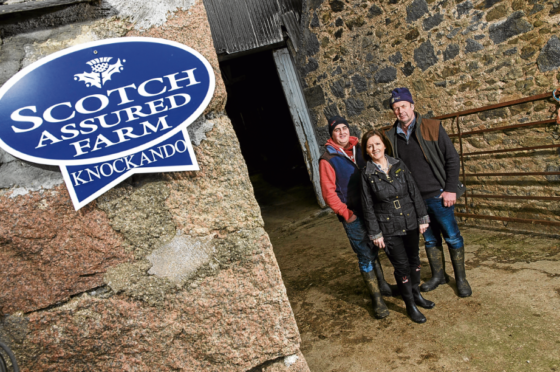 Graham Robertson took on the family farm Knockando in 2008. Pictured with wife Elaine, and son, Gary