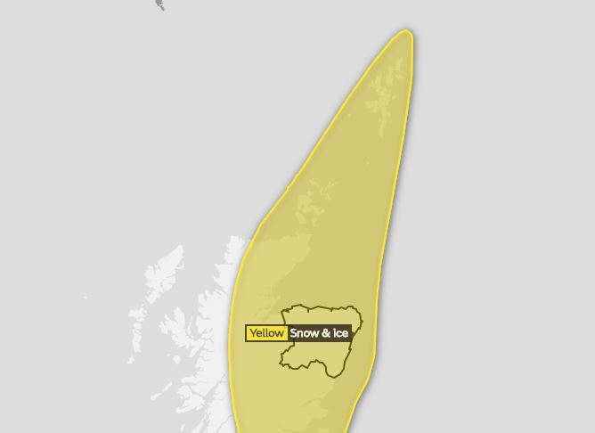 The north of Scotland is getting a second dose of snow as the Met Office issue a Yellow weather warning.