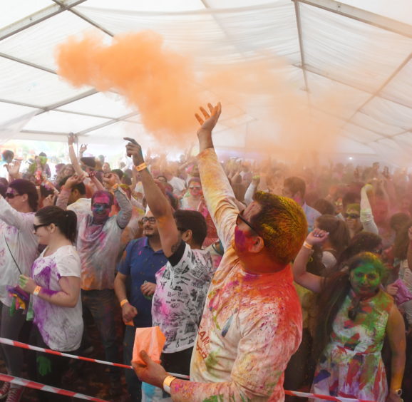 The Holi Mela at Westhill.
Pictured are the "Colours".
Pic by Chris Sumner
Taken 24/3/18