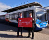 Graeme Bell, Inverness Airport and Mark Whitelocks, Stagecoach North Scotland officially launched contactless payments on over 360 buses