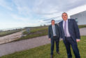 Cllr John Cowe and Cllr James Allan at the new Lossiemouth High School site