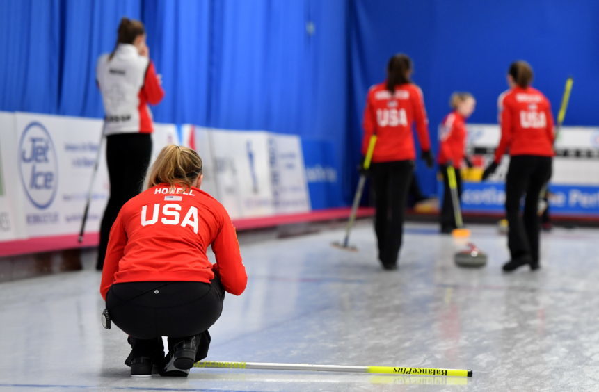 The World Junior Curling Championships 2018 at Curl Aberdeen.     Women - USA v Switzerland   Pictured - USA v Switzerland